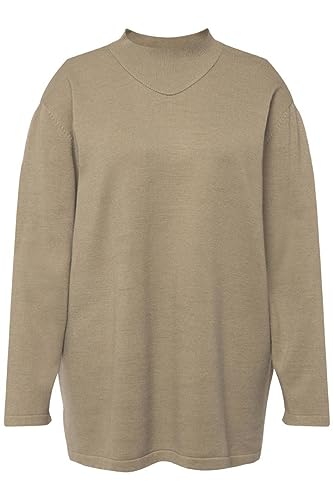 Ulla Popken Damen, Gerippter Stehkragen, Langarm Pullover, Mauve, 46-48 von Ulla Popken