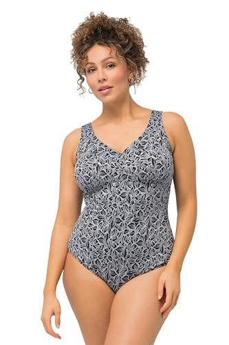 Ulla Popken Damen, Laura, Struktur Blätter 826546 Badeanzug, Schwarz, 56 Ulla Popken Damen, Laura, Struktur Blätter 826546 Badeanzug, Schwarz, 56 von Ulla Popken