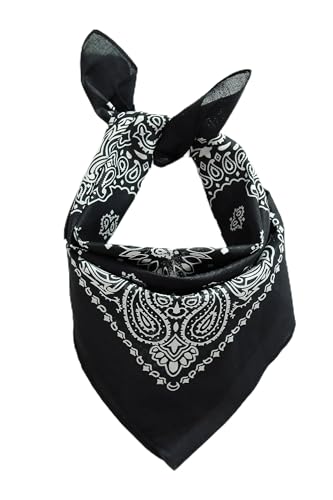 Ulla Popken Damen, Paisleymuster, quadratisch, Tuch Bandana, schwarz, Einheitsgröße von Ulla Popken