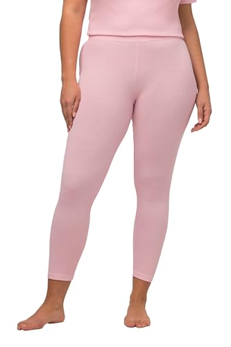 Ulla Popken Damen, Rippjersey, Slim, Biobaumwolle Leggings, Blasses rosa, 46-48 von Ulla Popken