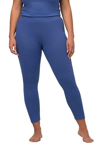 Ulla Popken Damen, Rippjersey, Slim, Biobaumwolle Leggings, atlanikblau, 46-48 von Ulla Popken