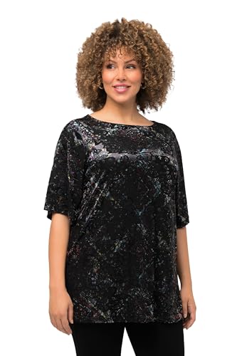 Ulla Popken Damen, Samtausbrenner T-Shirt, schwarz, 46-48 von Ulla Popken