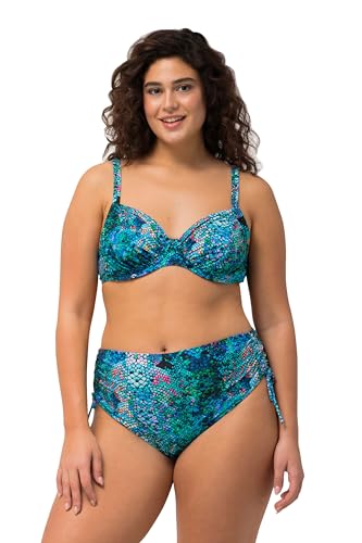 Ulla Popken Damen, Schlange, Bügel-Cups, Verstellbare Doppelträger Bikini, Türkisblau, 44 von Ulla Popken