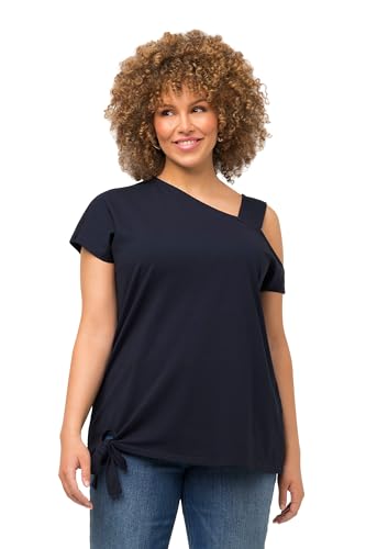 Ulla Popken Damen, Schulterausschnitt, Rundhals, Halbarm T-Shirt, Marine, 50-52 von Ulla Popken