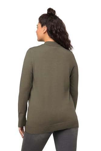 Ulla Popken Damen, Stehkragen, Langarm, Rippbündchen Pullover, lodengrün, 46-48 von Ulla Popken