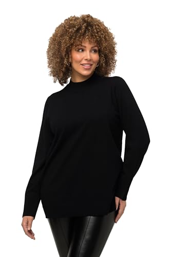 Ulla Popken Damen, Stehkragen, Langarm, Rippbündchen Pullover, schwarz, 42-44 von Ulla Popken