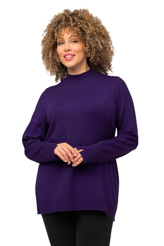 Ulla Popken Damen, Stehkragen, Langarm, Rippbündchen Pullover, tiefes violett, 46-48 von Ulla Popken