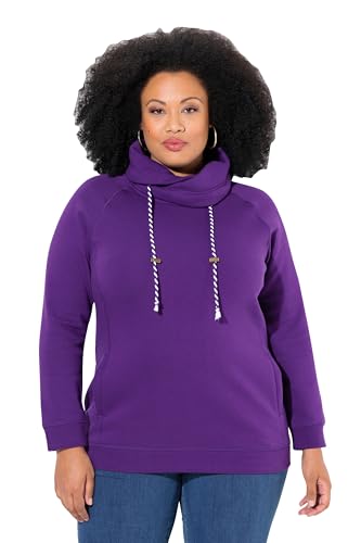 Ulla Popken Damen Sweatshirt, weiter Stehkragen, Taschen, Raglan-Langarm, lila, 54/56 Ulla Popken Damen Sweatshirt, weiter Stehkragen, Taschen, Raglan-Langarm, lila, 54/56 von Ulla Popken