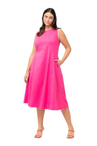 Ulla Popken Damen, ärmellos, A-LINE Kleid, Hibiskuspink, 54-56 von Ulla Popken