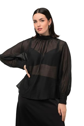 Ulla Popken Damen, transparent Blusen, schwarz, 50-52 von Ulla Popken