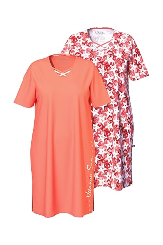 Ulla Popken Damen 2 Pcs Bigshirts, Starfish, Koralle, 46-48 EU Ulla Popken Damen 2 Pcs Bigshirts, Starfish, Koralle, 46-48 EU von Ulla Popken