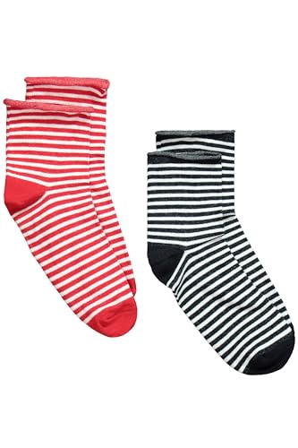 Ulla Popken Damen 2er Pack Rollrand, Streifen Strümpfe, Multicolor, 39-42 von Ulla Popken