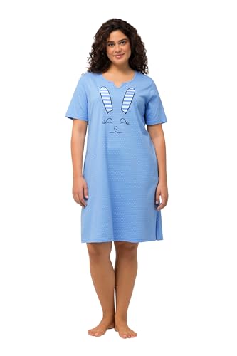 Ulla Popken Damen 2pcs, Bigshirt, Bunny Nachthemd, Blau, 42/44 von Ulla Popken