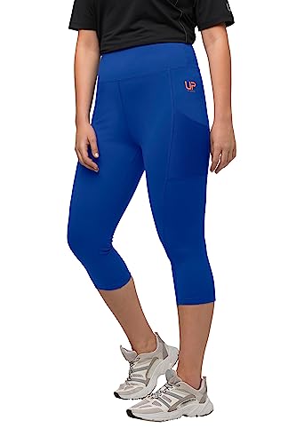 Ulla Popken Damen 3/4-Leggings, wadenlang, High Waist, schnelltrocknend Leggings, Royalblau, 54-56 von Ulla Popken