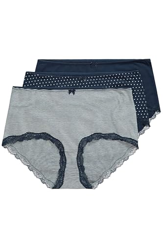 Ulla Popken Damen 3pcs, Hipster Dotted and Striped Slip, Nachtblau, 42-44 Ulla Popken Damen 3pcs, Hipster Dotted and Striped Slip, Nachtblau, 42-44 von Ulla Popken