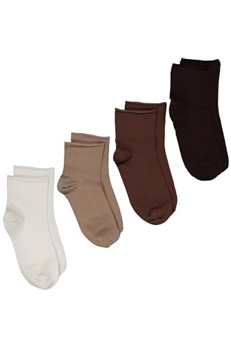 Ulla Popken Damen 4er Pack, Schaft, Bambus-Viskose Strümpfe, Multicolor, One Size von Ulla Popken