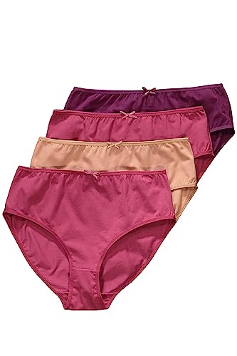 Ulla Popken Damen 4er Pack Slips, Uni Slip, Mehrfarbig, 66-68 Große Größen EU von Ulla Popken