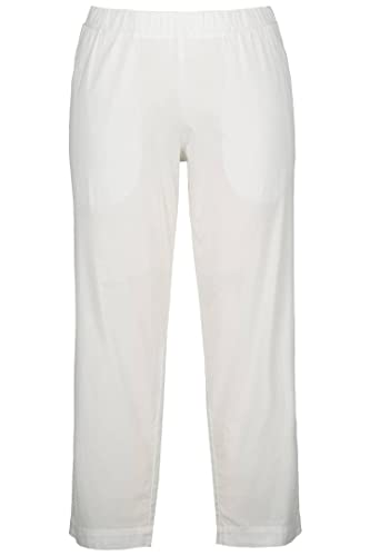 Ulla Popken Damen Ruby Cropped Chino Trousers, Elasticated Waist, Wide, Straight Leg Freizeithose, White Out, 46 EU von Ulla Popken