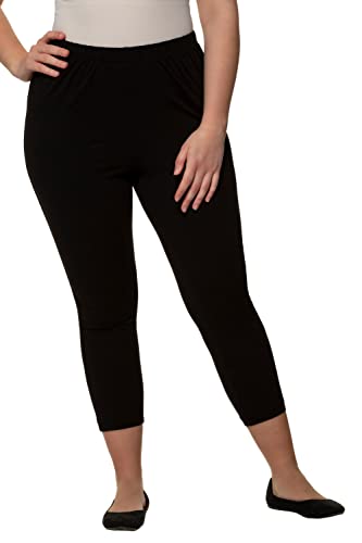 Ulla Popken Damen 7/8-Leggings Hosen, schwarz, 32W / 32L von Ulla Popken