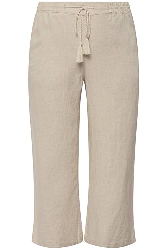 Ulla Popken Damen 7/8-Leinenhose Hose, Natur, 42-44 von Ulla Popken