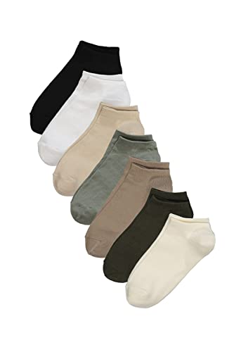 Ulla Popken Damen 7er-pack Sneakersocken, Einfarbig Socken, Schneeweiß, 35-38 EU von Ulla Popken