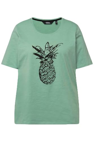Ulla Popken Damen Ananas-Druck 831853 T-Shirt, lichtgrün, 52-54 von Ulla Popken