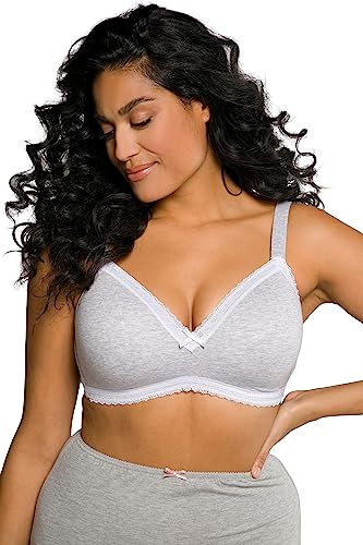 Ulla Popken Damen BH, Softschale Ohne Bügel BH, Grau Melange, 85D EU von Ulla Popken