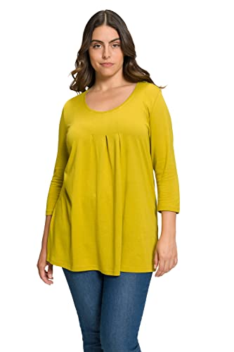 Ulla Popken, Damen, große Größen, Shirt, Zierfalten, A-Linie, Rundhals, 3/4-Arm von Ulla Popken