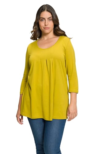 Ulla Popken, Damen, große Größen, Shirt, Zierfalten, A-Linie, Rundhals, 3/4-Arm von Ulla Popken