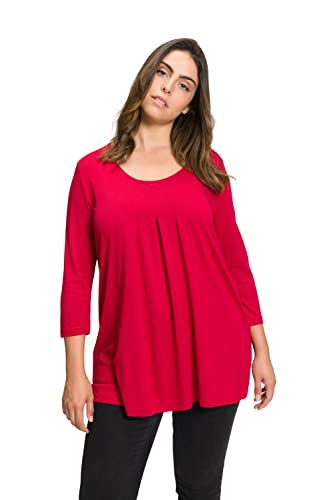 Ulla Popken, Damen, große Größen, Shirt, Zierfalten, A-Linie, Rundhals, 3/4-Arm von Ulla Popken