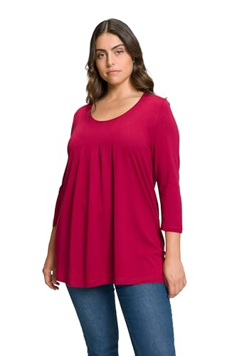 Ulla Popken, Damen, große Größen, Shirt, Zierfalten, A-Linie, Rundhals, 3/4-Arm von Ulla Popken