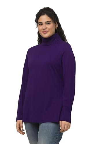 Ulla Popken Damen Basic-Shirtrolli T-Shirt, tiefes violett, 58-60 von Ulla Popken