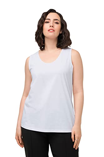 Ulla Popken Damen Basic-Top T-Shirts, schneeweiß, 54-56 von Ulla Popken