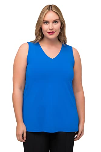 Ulla Popken Damen Basic-top mit V-ausschnitt T Shirts, Clematisblau, 42-44 EU von Ulla Popken