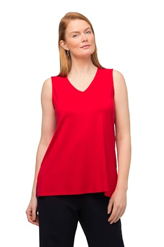 Ulla Popken Damen Basic-top mit V-ausschnitt T Shirts, Salsa, 54-56 EU von Ulla Popken