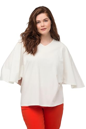 Ulla Popken Damen Bat T-Shirt, Offwhite, 46-48 von Ulla Popken