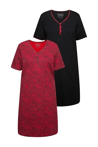 Ulla Popken Damen Bigshirt, 2er-Pack, Zierkanten, Halbarm Nachthemd, Salsa, 46/48 Ulla Popken Damen Bigshirt, 2er-Pack, Zierkanten, Halbarm Nachthemd, Salsa, 46/48 von Ulla Popken