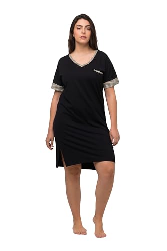 Ulla Popken Damen Bigshirts, 2er-Pack Nachthemd, schwarz, 46-48 von Ulla Popken