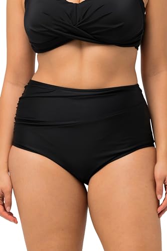 Ulla Popken Damen Bikinihose Miriam, Uni Bikini-Unterteile, Schwarz, 56 EU von Ulla Popken