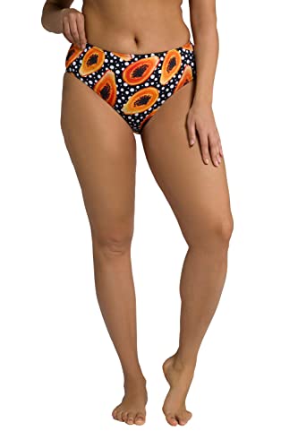 Ulla Popken Damen Bikinislip, Papaya-Muster, Stretchkomfort Bikinis, Black Beauty (Ersatzfarbe), 52 von Ulla Popken