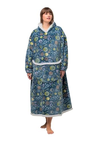 Ulla Popken Damen Blanket-Poncho Bademäntel, Dunkles Petrol, 50-56 von Ulla Popken