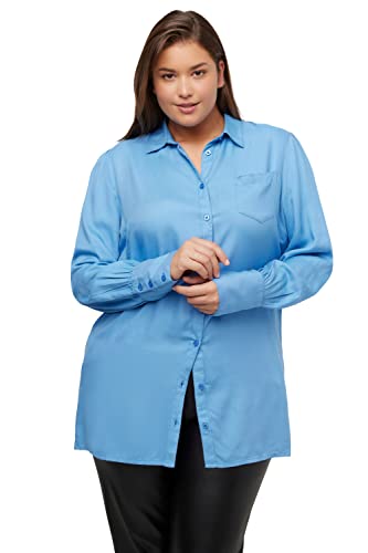 Ulla Popken Damen Blusen, Himmelblau, 50-52 EU von Ulla Popken