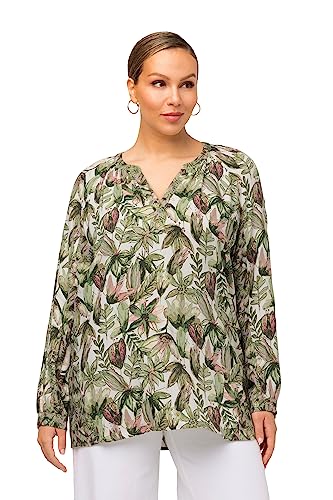 Ulla Popken Damen Blusen, Patchblouse With Different Patterns Blusen, Schneeweiß, 46-48 Große Größen EU von Ulla Popken