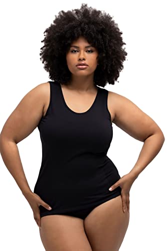 Ulla Popken Damen Bodyforming-unterhemd, Breite Träger Unterhemden, Schwarz, 50-52 EU von Ulla Popken