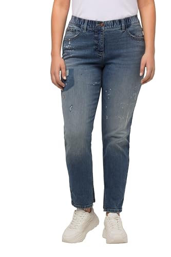 Ulla Popken Damen Boyfriend, Destroy-Effekte, weites Bein, Stretch Jeans, Blue Denim, 50 von Ulla Popken