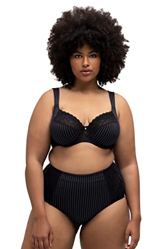 Ulla Popken Damen Bra, Underwired, Pinstripe BH, Schwarz, 85F EU von Ulla Popken