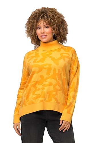 Ulla Popken Damen Buchstabenintarsie Pullover, Sonnengelb, 50-52 von Ulla Popken