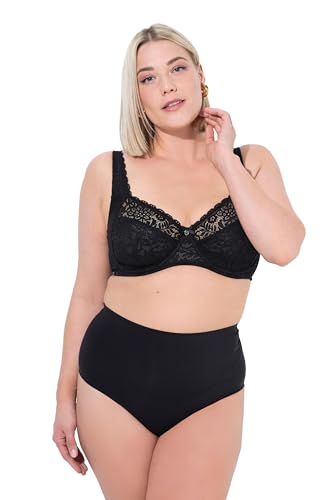 Ulla Popken Damen Bügel-BH, Blütenspitze, Vollspitze, Cup C - E BH's, Schwarz, 120D EU von Ulla Popken