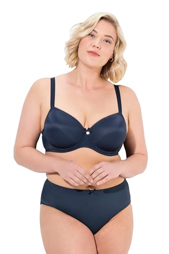 Ulla Popken Damen Bügel-BH, Softschale, Cup B-E, Nachtblau, 90B EU von Ulla Popken