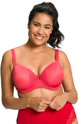 Ulla Popken Damen Bügel Spitze, Softschale, Cup B-D BH, Salsa, 90E von Ulla Popken